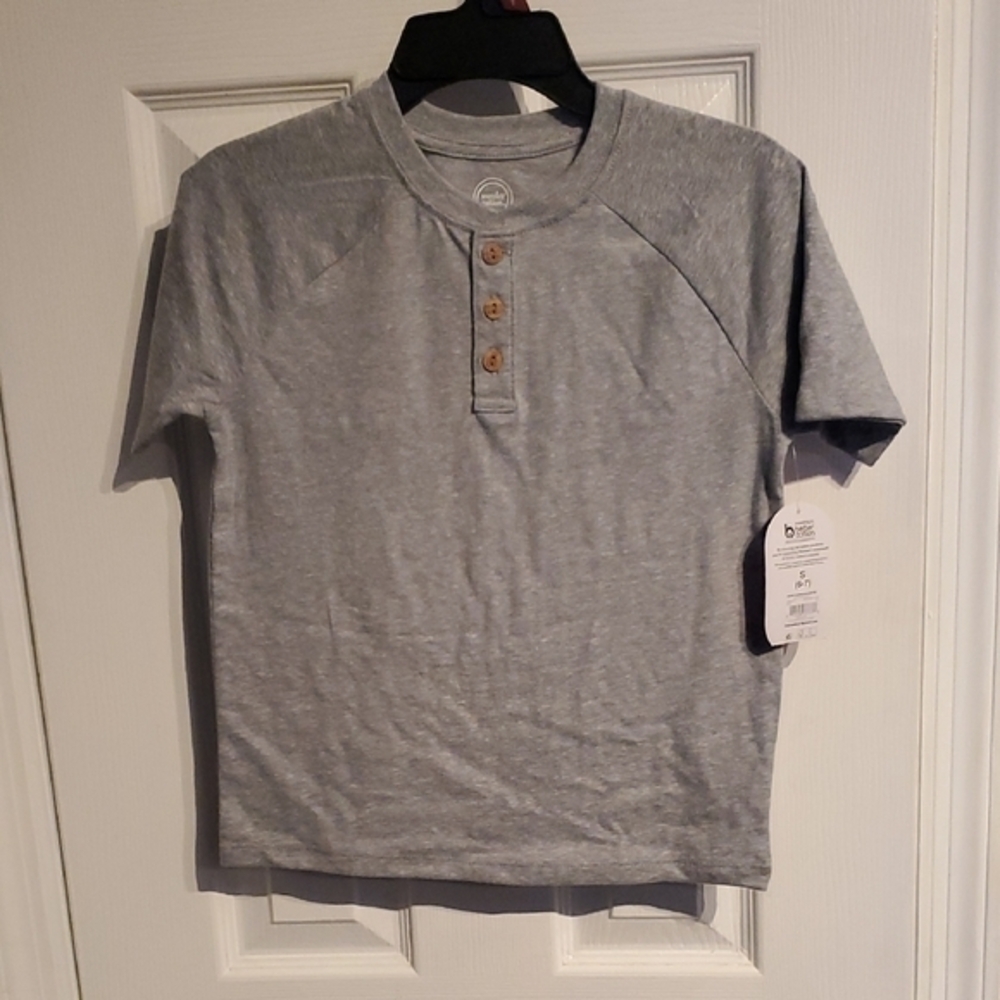 🐻 Wonder Nation Heather Gray Henley Tee